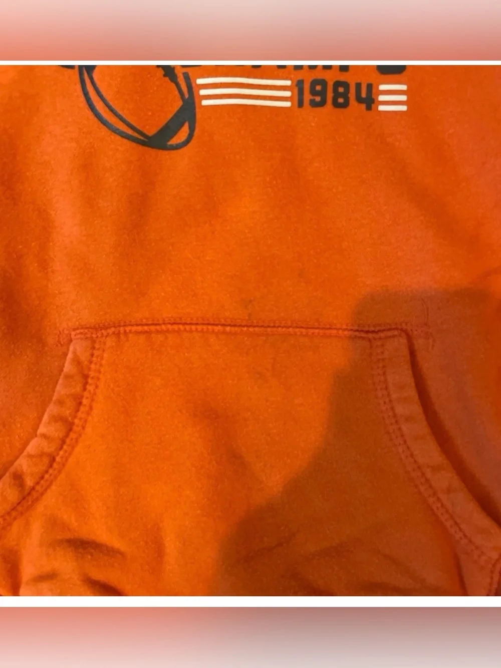 Okie Dokie Boys Hoodie Youth 7X Orange State Champs Graphic Pullover Sweatshirt